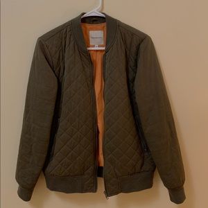 Heavy green quilted bomber jacket